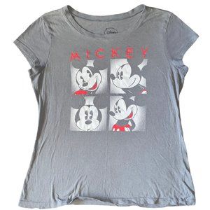 Disney Mickey Mouse 4 Faces Womens 2XL Gray Shirt